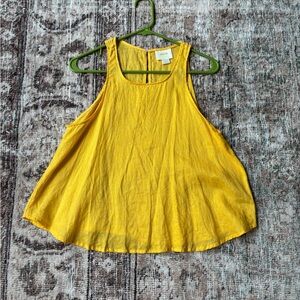 Maeve 100% Linen Yellow Swing Tank